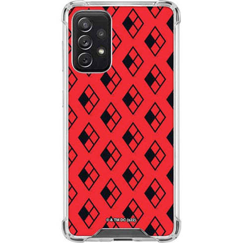 DC Comics Harley Quinn Logo Pattern Galaxy A72 5G Clear Case